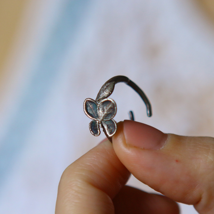 Ring in silver, Hydrangea , фото 3