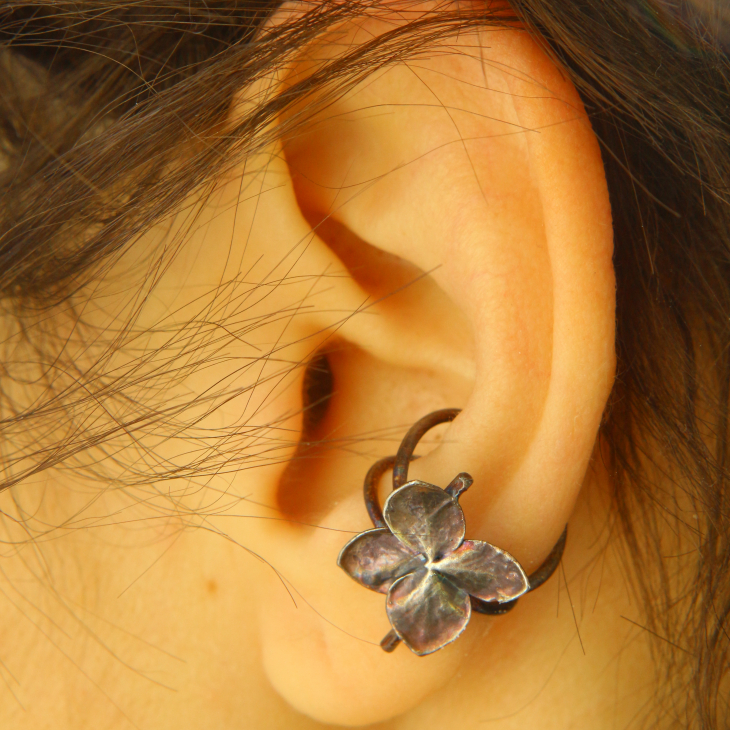 Cuff in silver, Hydrangea , фото 2