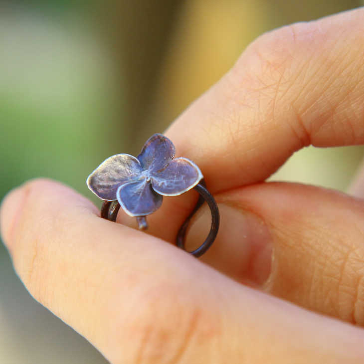 Cuff in silver, Hydrangea , фото 2