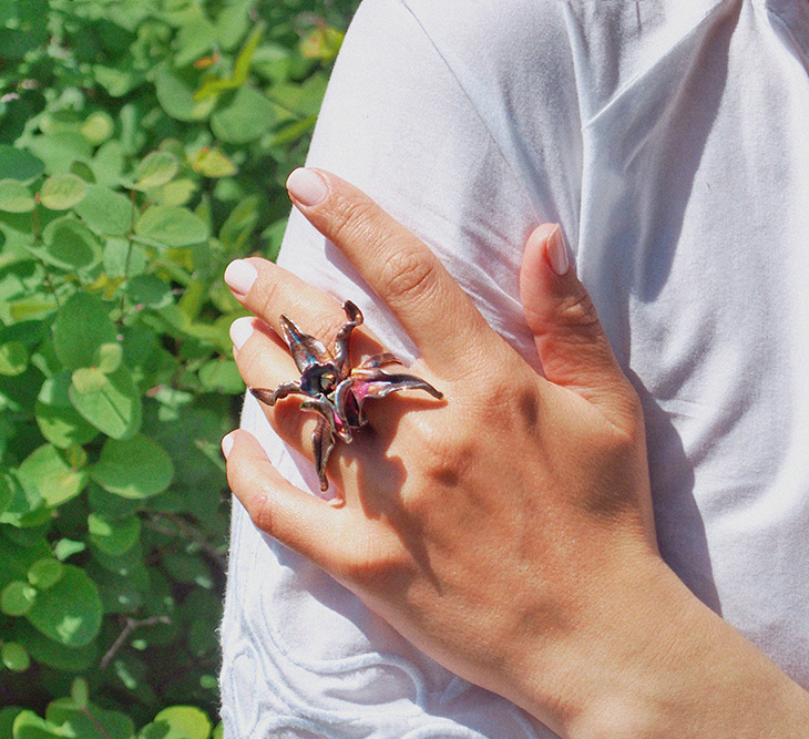 Кольцо в серебре Fleur de Magique, Орхидея, фото 5