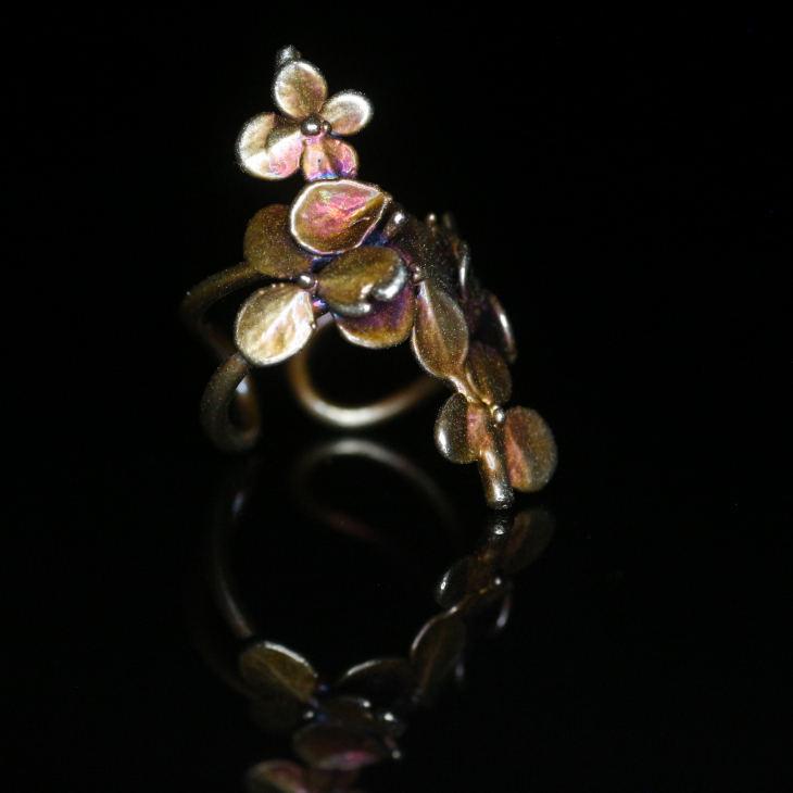 Cuff in silver, Hydrangea, фото 4