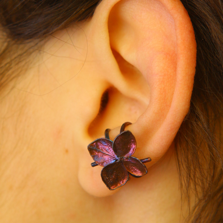 Cuff in silver, Hydrangea , фото 2