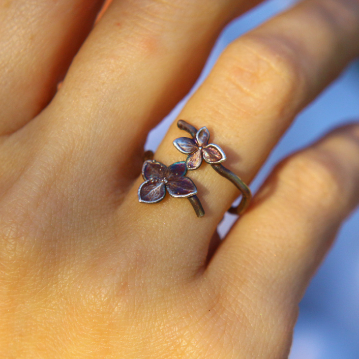 Rings in silver, Hydrangea , фото 2