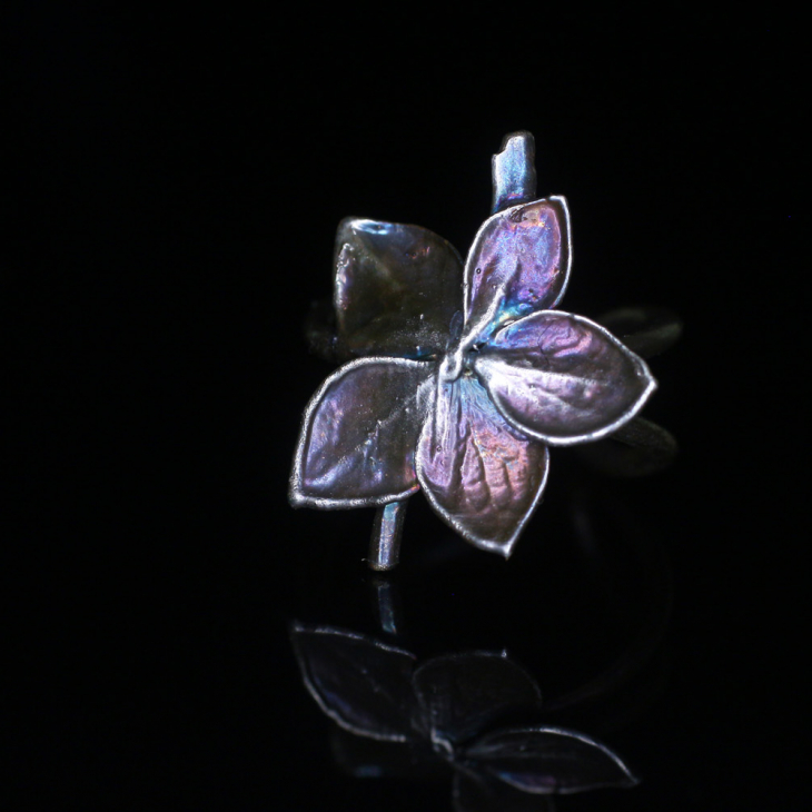 Cuff in silver, Hydrangea , фото 3