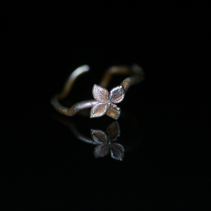 Ring in silver, Hydrangea , фото 4