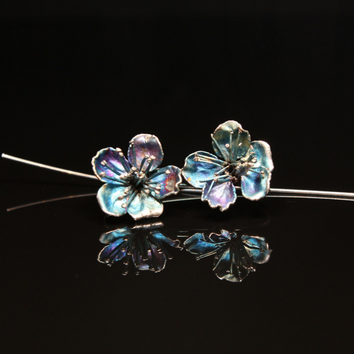 Серьги в серебре Fleur de Magique, Абрикос, фото 3