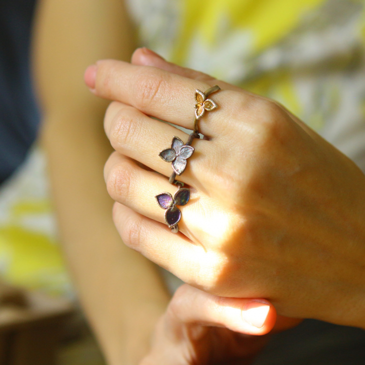 Rings in silver, Hydrangea , фото 4