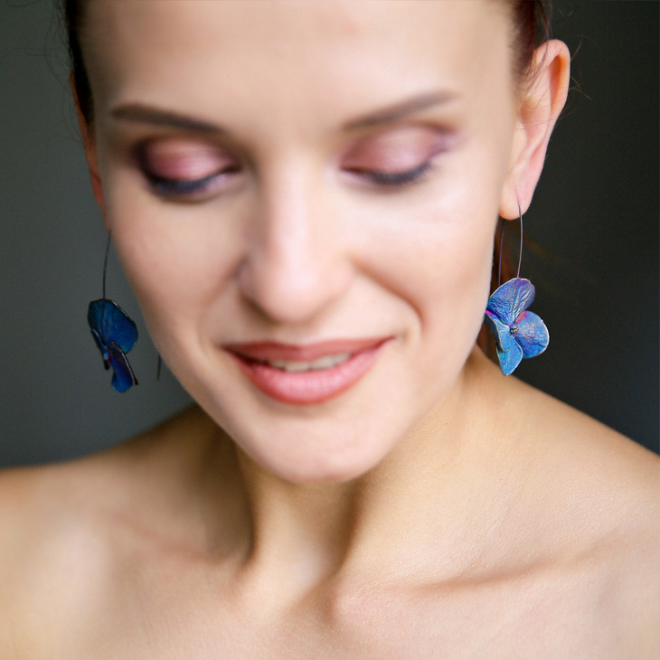 Серьги в серебре Fleur de Magique, Гортензия, фото 2