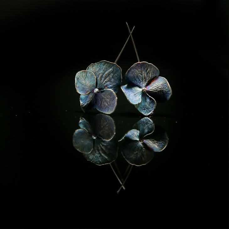 Серьги в серебре Fleur de Magique, Гортензия, фото 4