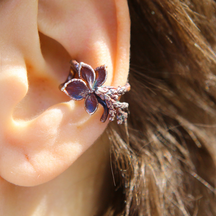 Cuff in silver, Thuja and Hydrangea , фото 2
