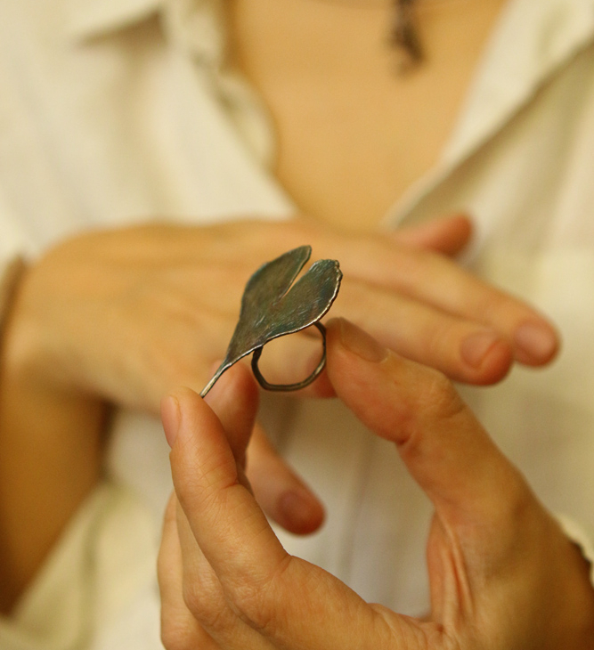 Ring in silver,Ginkgo, фото 2