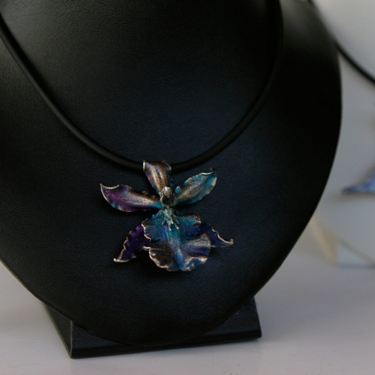 Кулон в серебре Fleur de Magique, Орхидея, фото 3