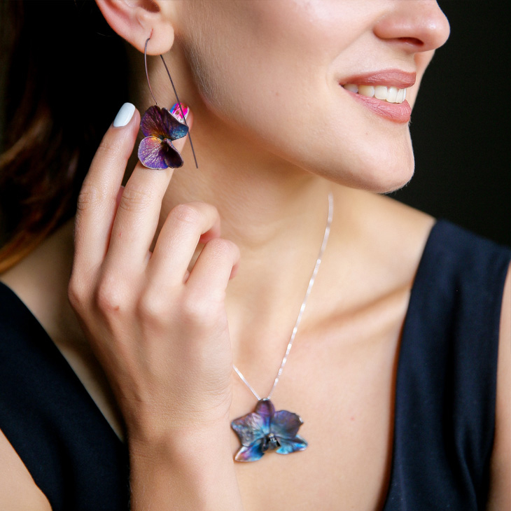 Серьги в серебре Fleur de Magique, Гортензия, фото 2