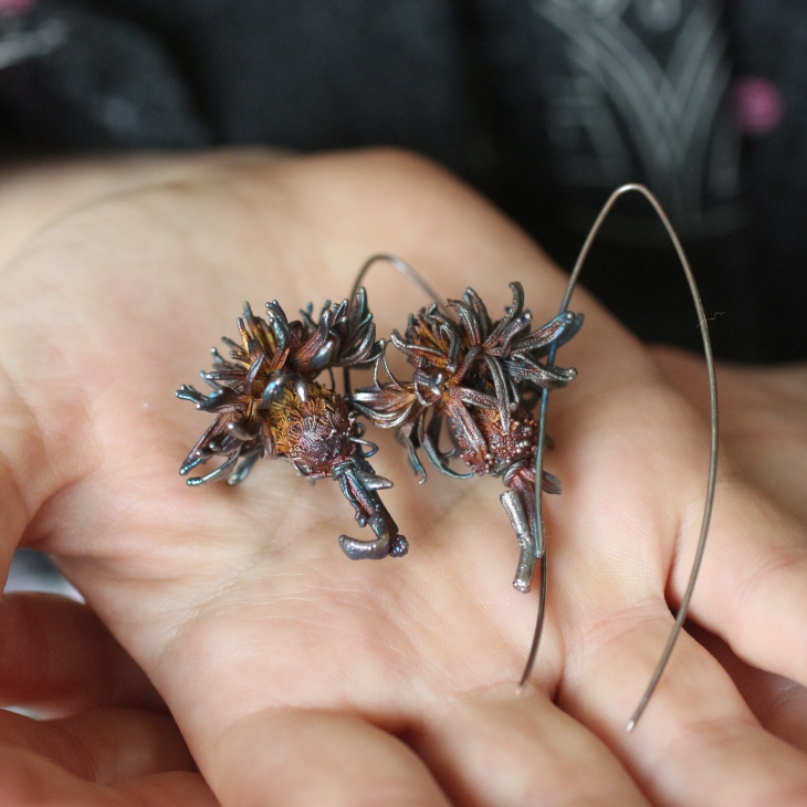 Серьги в серебре Fleur de Magique, Васильки, фото 3