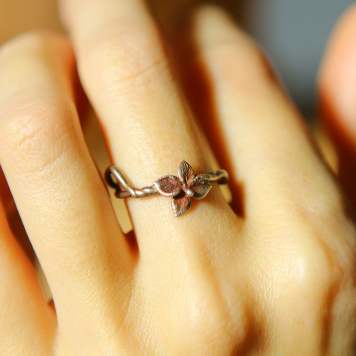 Ring in silver, Hydrangea , фото 2