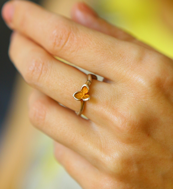 Ring in silver, Hydrangea , фото 2