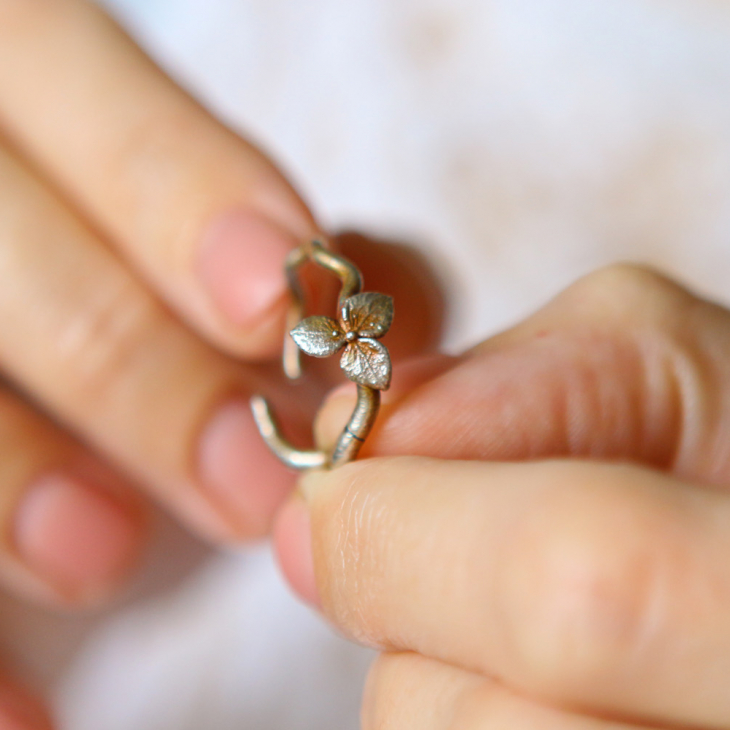 Ring in silver, Hydrangea , фото 3