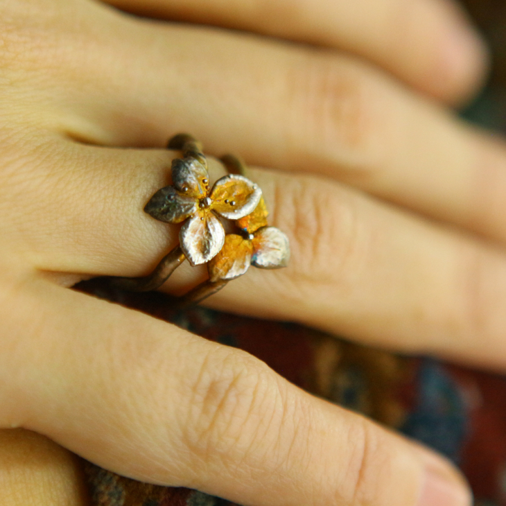 Ring in silver, Hydrangea , фото 1