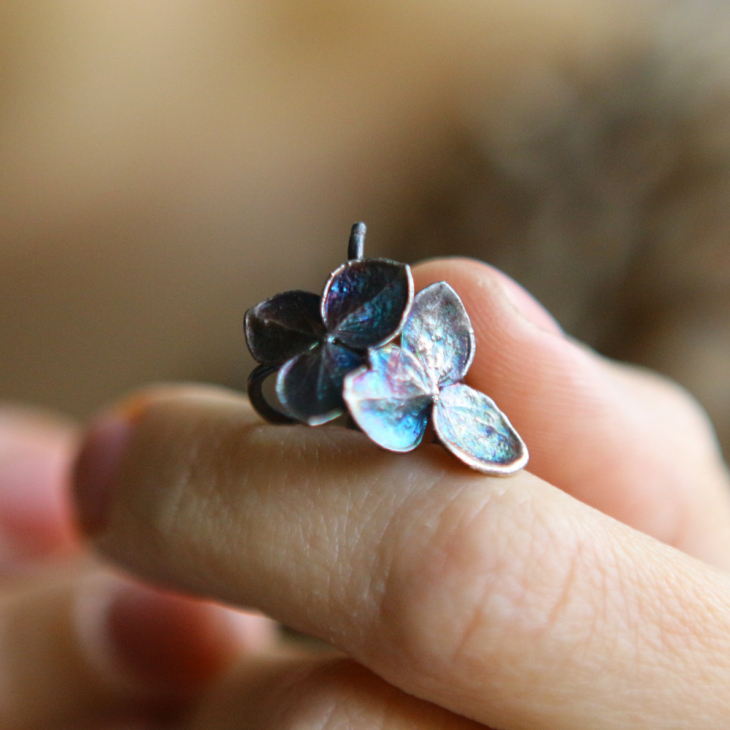Cuff in silver, Hydrangea, фото 2