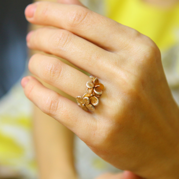 Ring in silver, Hydrangea , фото 1