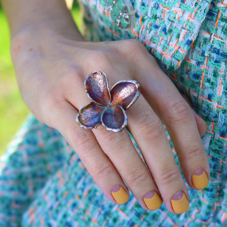 Rings in silver, Hydrangea , фото 2