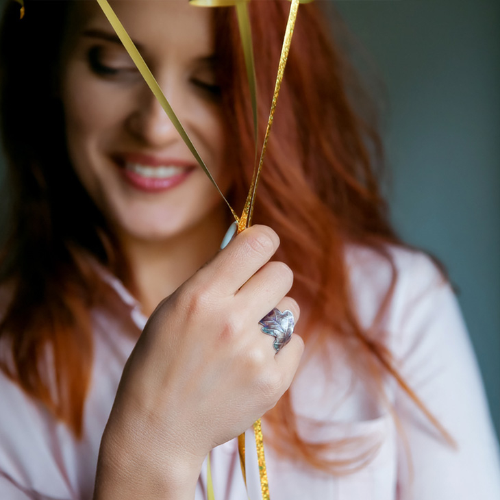 Кольцо в серебре Love Alchemy, Дуб, фото 4