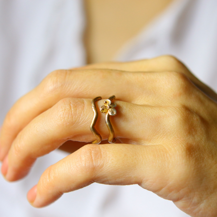 Ring in silver, Hydrangea , фото 1