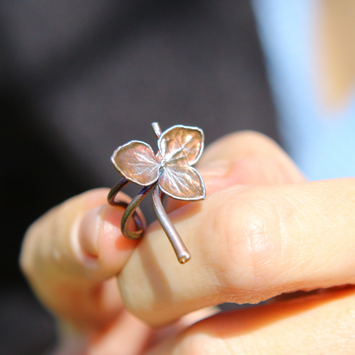 Cuff in silver, Hydrangea , фото 3