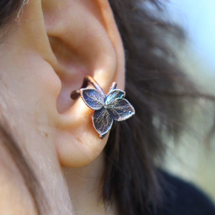 Cuff in silver, Hydrangea, фото 3