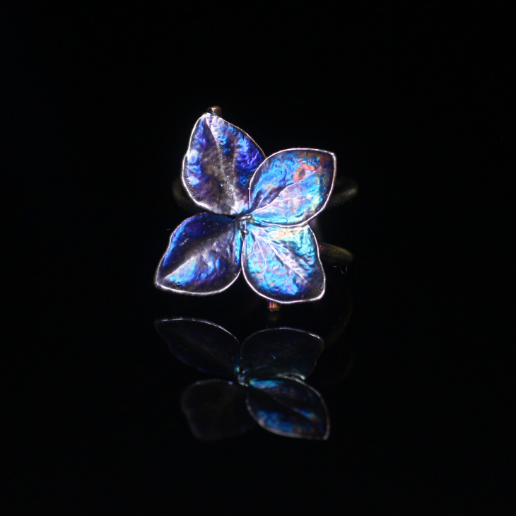 Cuff in silver, Hydrangea , фото 1