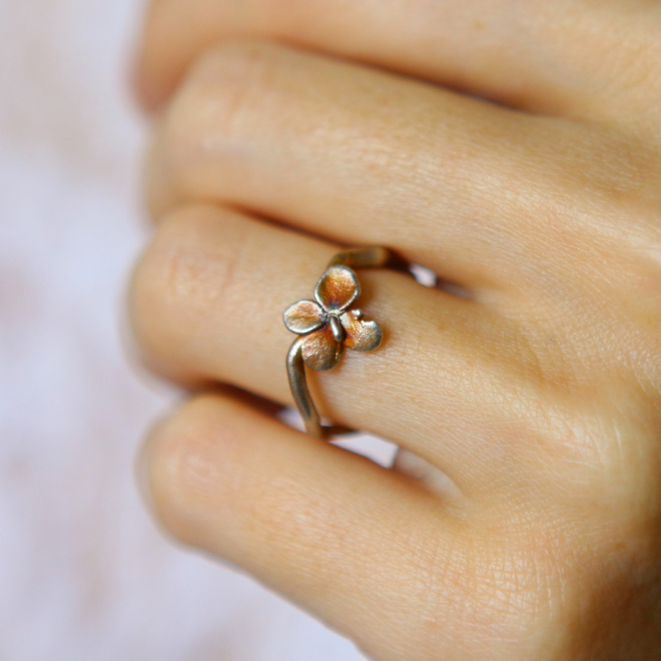 Ring in silver, Hydrangea , фото 2