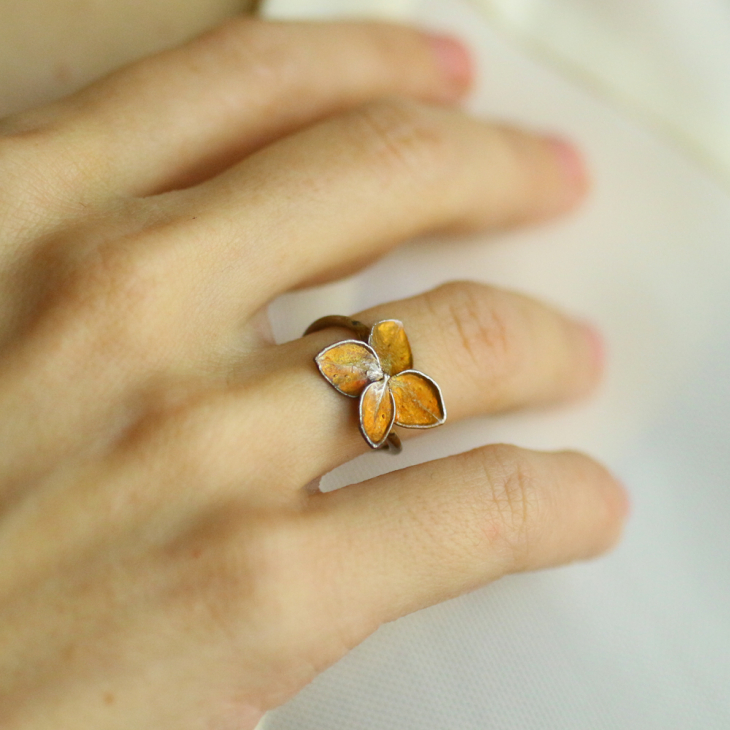 Ring in silver, Hydrangea , фото 2