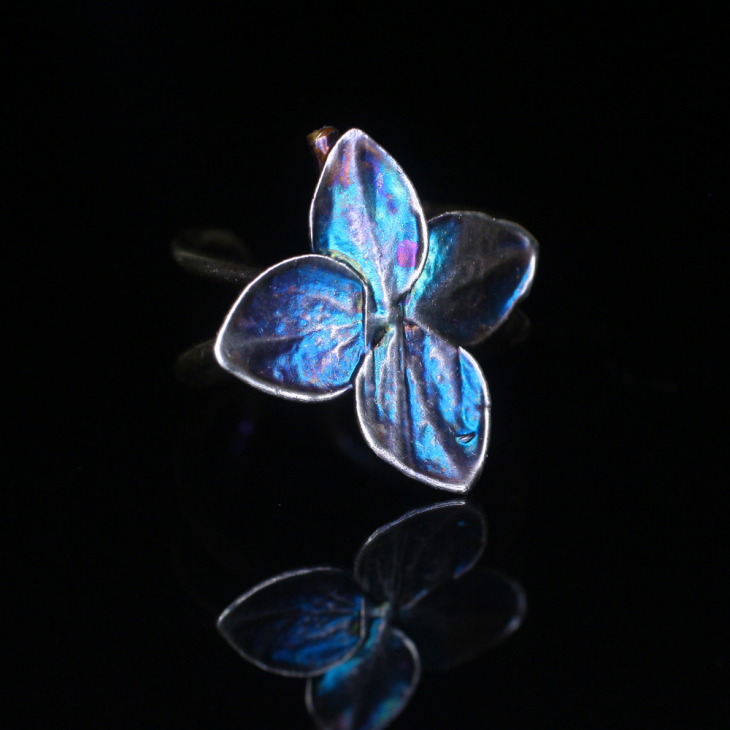 Cuff in silver, Hydrangea , фото 1