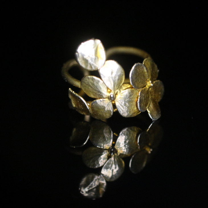 Cuff in silver, Hydrangea, фото 3