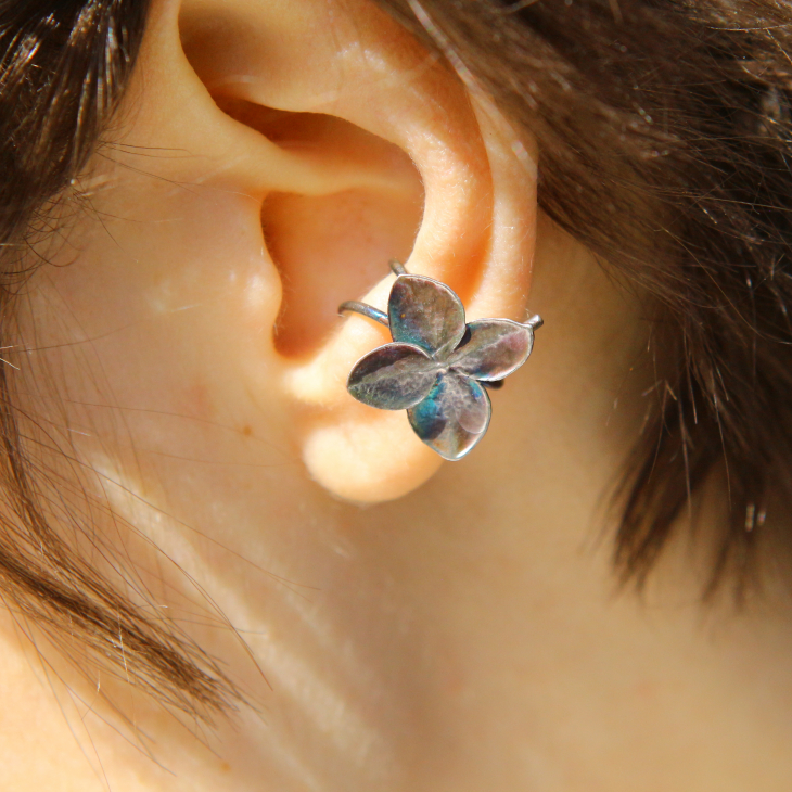 Cuff in silver, Hydrangea , фото 2