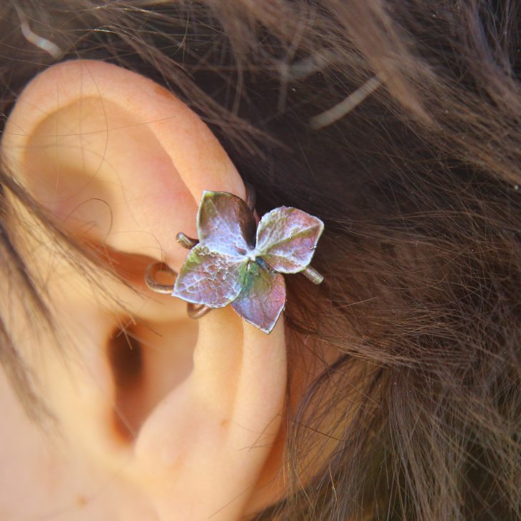 Cuff in silver, Hydrangea , фото 1