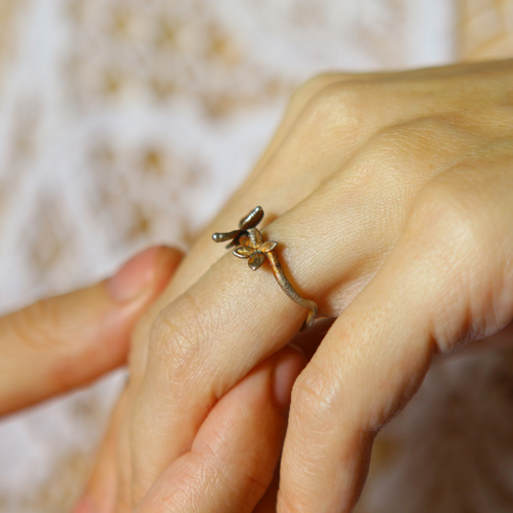 Ring in silver, Hydrangea , фото 3