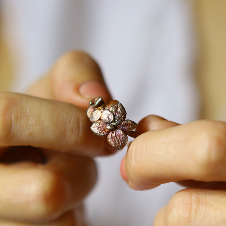 Ring in silver, Hydrangea , фото 3