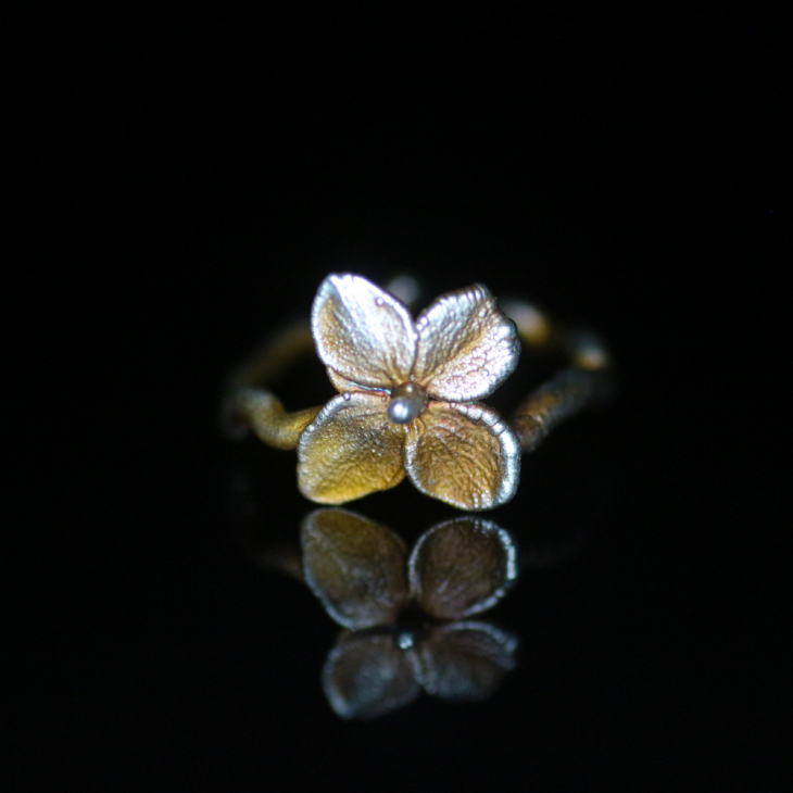 Ring in silver, Hydrangea , фото 4