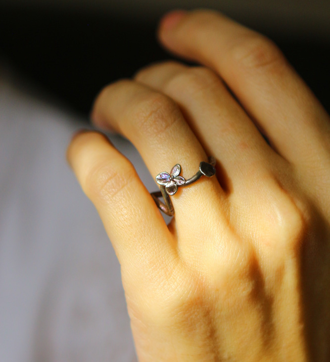 Ring in silver, Hydrangea , фото 3