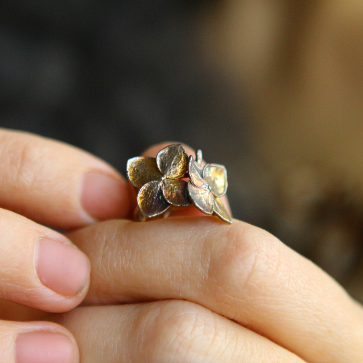 Cuff in silver, Hydrangea, фото 2