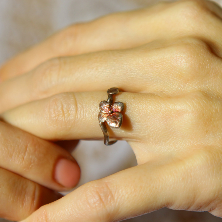 Ring in silver, Hydrangea , фото 2