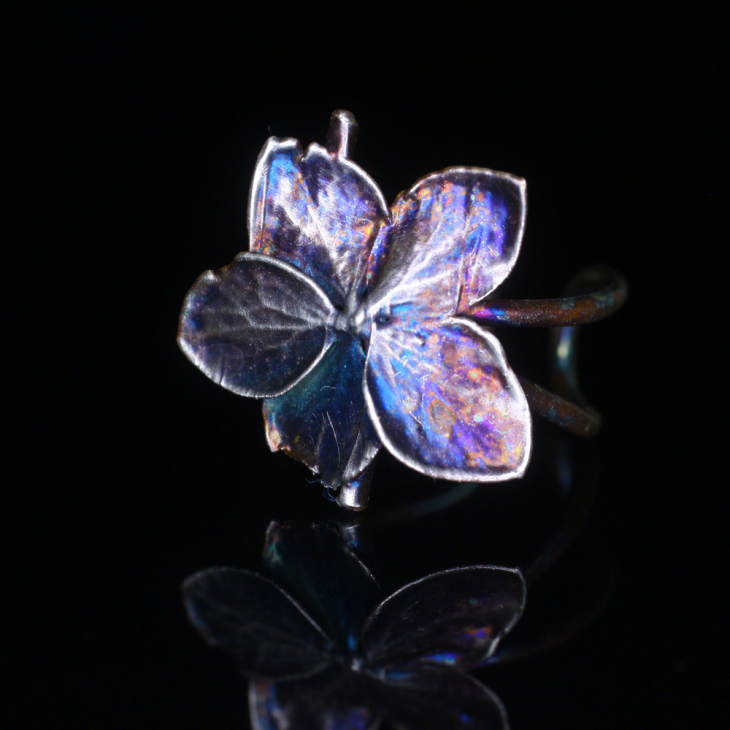Cuff in silver, Hydrangea , фото 3