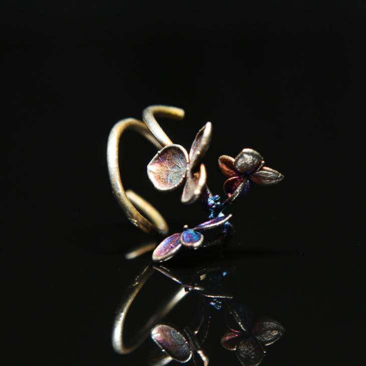 Кольцо в серебре Fleur de Magique, Гортензия, фото 2