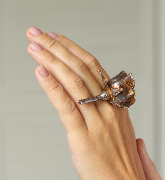 Кольцо в серебре Fleur de Magique, Роза, фото 2