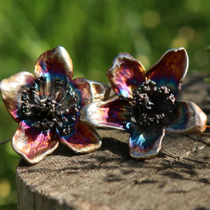 Серьги в серебре Fleur de Magique, Калюжница, фото 4