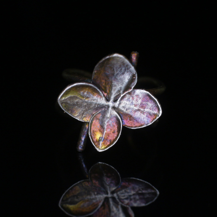 Cuff in silver, Hydrangea , фото 3