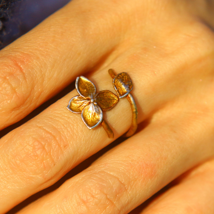 Rings in silver, Hydrangea , фото 1