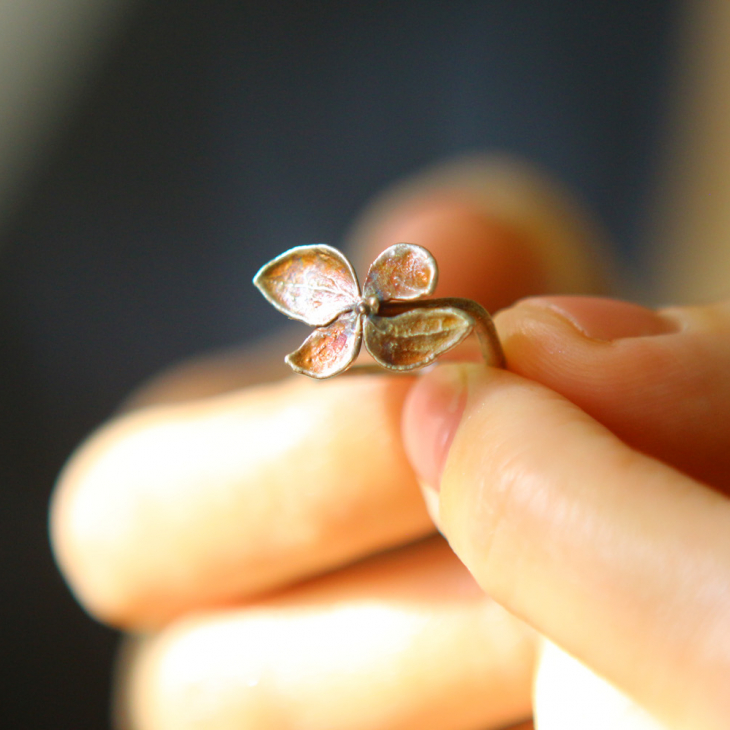 Ring in silver, Hydrangea , фото 2