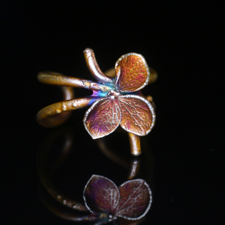 Cuff in silver, Hydrangea , фото 3